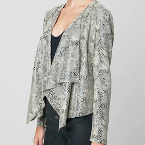 Blank NYC Jacket Snake Eyes Drape Front Faux Suede‎
